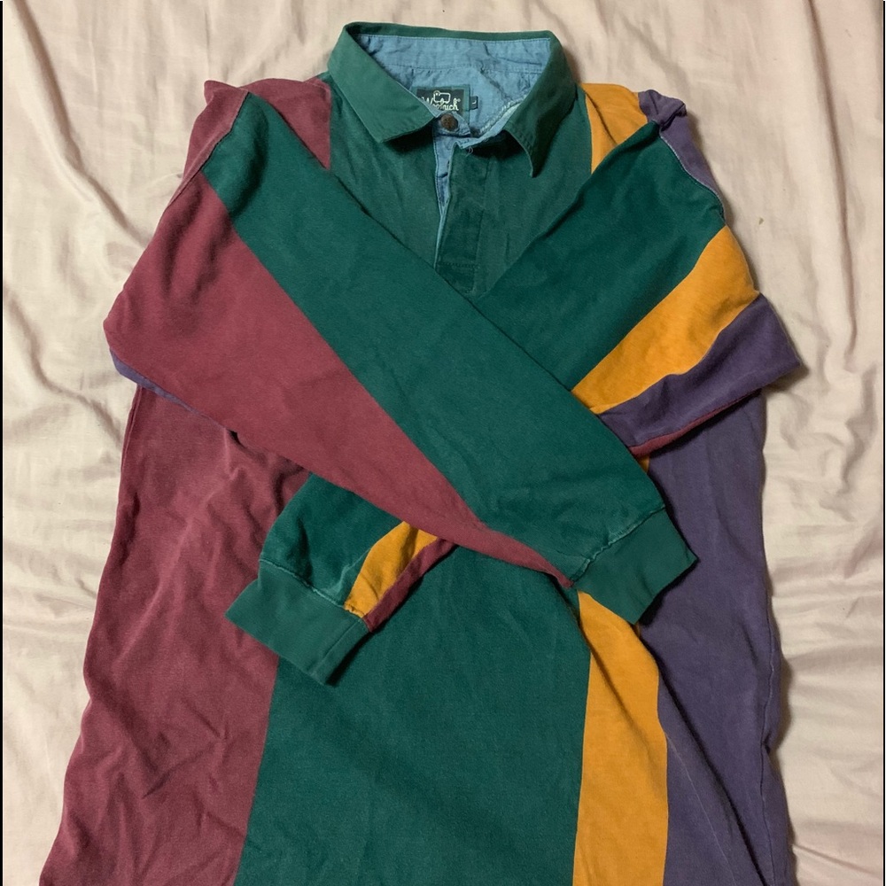 Long sleeve polo - vertical stripes